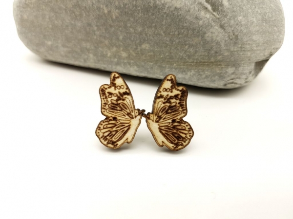 Schmetterling Holz Ohrstecker
